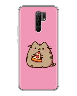 Чехол для Xiaomi Redmi 9 с картинкой «Пушин с пиццей»