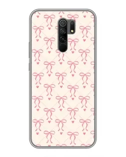 Чехол для Xiaomi Redmi 9 с картинкой «Розовые бантики Coquette»