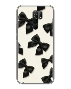 Чехол для Xiaomi Redmi 9 с картинкой «Черные бантики»
