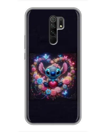 Чехол для Xiaomi Redmi 9 с картинкой «Stitch в цветах»