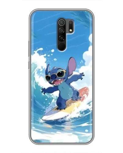 Чехол для Xiaomi Redmi 9 с картинкой «Стич на волне»