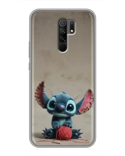Чехол для Xiaomi Redmi 9 с картинкой «Стич на коричневом фоне»