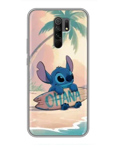 Чехол для Xiaomi Redmi 9 с картинкой «Стич на серфе»