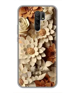 Чохол для Xiaomi Redmi 9 з картинкою «Бежевий флористичний декор»