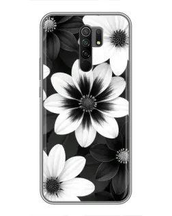 Чохол для Xiaomi Redmi 9 з картинкою «Монохромні айстри»