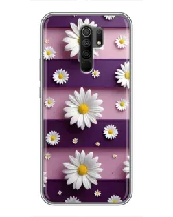 Чохол для Xiaomi Redmi 9 з картинкою «Ромашки на фіолетовому»