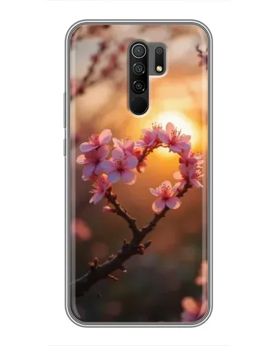 Чехол для Xiaomi Redmi 9 с картинкой «Розовый цвет сердце на фоне заката» Чехол для Xiaomi Redmi 9 с картинкой «Розовый цвет сердце на фоне заката»