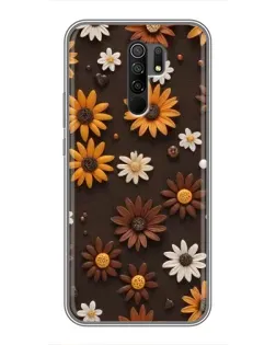 Чохол для Xiaomi Redmi 9 з картинкою «Візерунок з маленьких соняшників»
