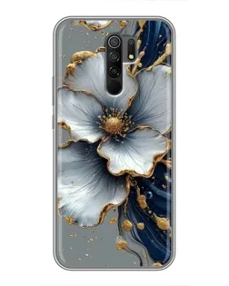 Чохол для Xiaomi Redmi 9 з картинкою «Біла квітка та золотий флюїд»
