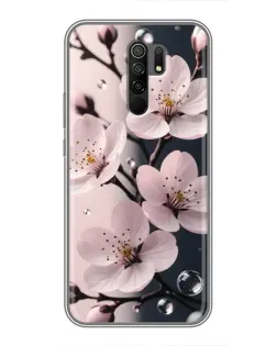 Чохол для Xiaomi Redmi 9 з картинкою «Ніжня сакура та краплі»