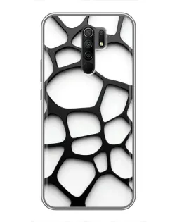 Чохол для Xiaomi Redmi 9 з картинкою «Біла об'ємна сітка»