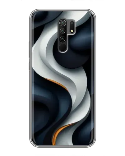 Чехол для Xiaomi Redmi 9 с картинкой «Объемные черно-белые ленты» Чехол для Xiaomi Redmi 9 с картинкой «Объемные черно-белые ленты»