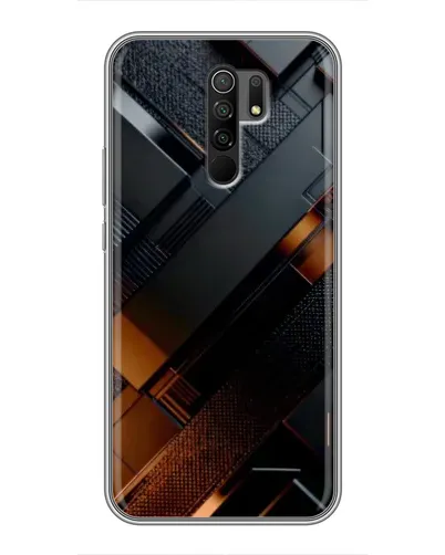 Чехол для Xiaomi Redmi 9 с картинкой «Черные геометрические блоки» Чехол для Xiaomi Redmi 9 с картинкой «Черные геометрические блоки»