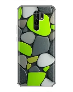 Чехол для Xiaomi Redmi 9 с картинкой «Яркая неоновая галька»