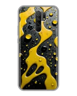 Чехол для Xiaomi Redmi 9 с картинкой «Жидкое желтое золото»