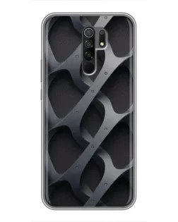 Чехол для Xiaomi Redmi 9 с картинкой «Объемное серое плетение»