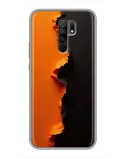 Чехол для Xiaomi Redmi 9 с картинкой «Оранжевый разлом»