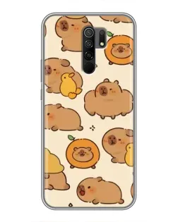 Чохол для Xiaomi Redmi 9 з картинкою «Капібари з апельсинами»