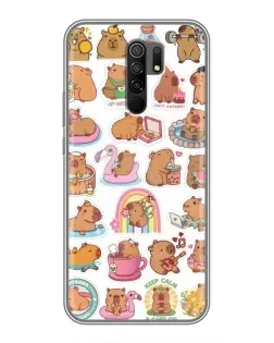 Чехол для Xiaomi Redmi 9 с картинкой «Капибары набор»