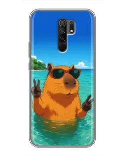 Чехол для Xiaomi Redmi 9 с картинкой «Морская капибара»