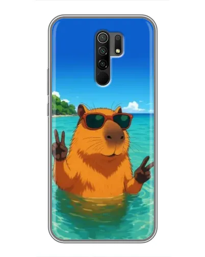 Чехол для Xiaomi Redmi 9 с картинкой «Морская капибара»