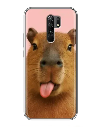 Чехол для Xiaomi Redmi 9 с картинкой «Капибара с языком»