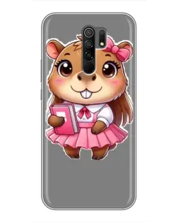 Чехол для Xiaomi Redmi 9 с картинкой «Девочка капибара»