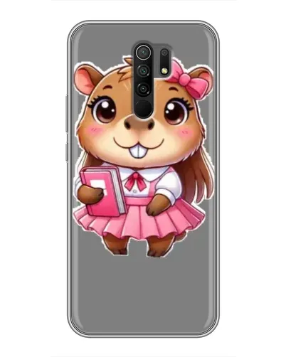 Чехол для Xiaomi Redmi 9 с картинкой «Девочка капибара»