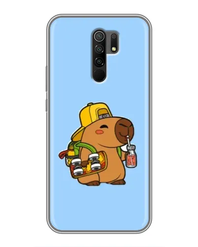Чехол для Xiaomi Redmi 9 с картинкой «Капибара на скейте»