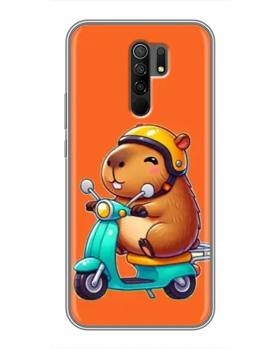 Чехол для Xiaomi Redmi 9 с картинкой «Капибара на скутере»