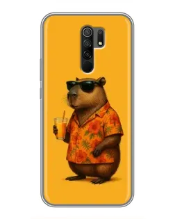 Чехол для Xiaomi Redmi 9 с картинкой «Капибара на отдыхе»