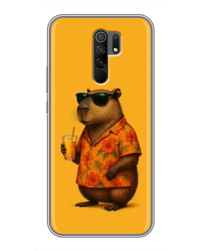 Чехол для Xiaomi Redmi 9 с картинкой «Капибара на отдыхе»