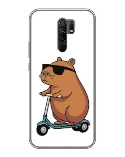 Чехол для Xiaomi Redmi 9 с картинкой «Капибара на самокате»