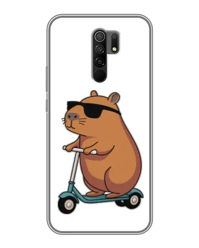 Чехол для Xiaomi Redmi 9 с картинкой «Капибара на самокате»