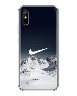 Чехол для Xiaomi Redmi 9A с картинкой «Nike — зимние горы»