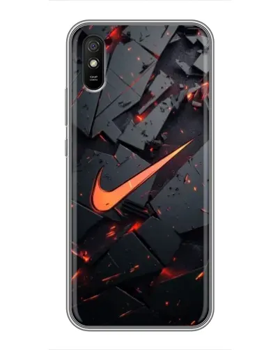 Чехол для Xiaomi Redmi 9A с картинкой «Nike — эффект разломов»