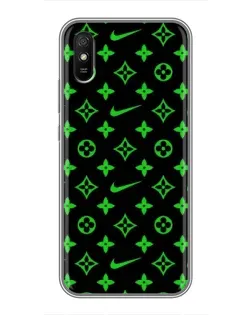 Чехол для Xiaomi Redmi 9A с картинкой «Неоновый принт LV»
