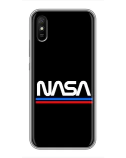 Чохол для Xiaomi Redmi 9A з картинкою «NASA — класика Red Blue» Чохол для Xiaomi Redmi 9A з картинкою «NASA — класика Red Blue»