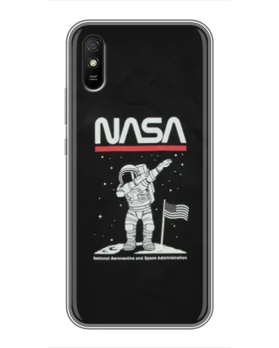 Чехол для Xiaomi Redmi 9A с картинкой «NASA — шагаем по Луне»