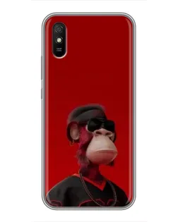 Чохол для Xiaomi Redmi 9A з картинкою «Bored Ape в червоному» Чохол для Xiaomi Redmi 9A з картинкою «Bored Ape в червоному»