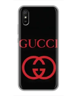 Чехол для Xiaomi Redmi 9A с картинкой «Gucci — красный логотип»