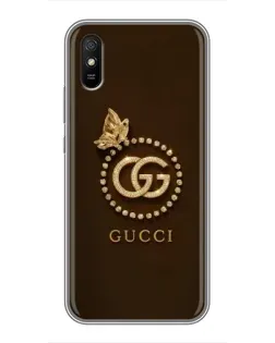 Чехол для Xiaomi Redmi 9A с картинкой «Gucci — золотая бабочка»