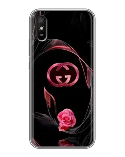 Чехол для Xiaomi Redmi 9A с картинкой «Gucci — неоновая роза»