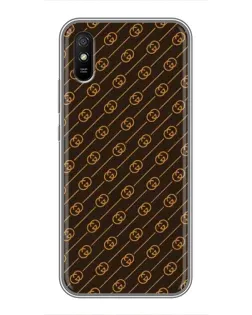 Чехол для Xiaomi Redmi 9A с картинкой «Gucci — золотые диагонали»