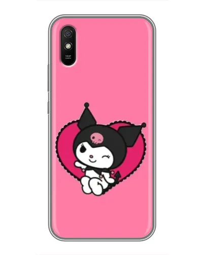 Чехол для Xiaomi Redmi 9A с картинкой «Kuromi — любовь в сердце»