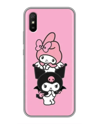 Чехол для Xiaomi Redmi 9A с картинкой «My Melody и Kuromi»