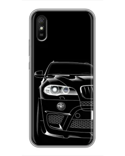 Чехол для Xiaomi Redmi 9A с картинкой «Темный силуэт BMW»