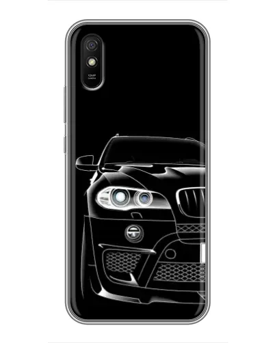 Чехол для Xiaomi Redmi 9A с картинкой «Темный силуэт BMW»