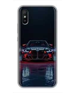 Чехол для Xiaomi Redmi 9A с картинкой «BMW на мокрой дороге»