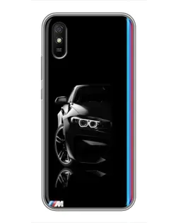 Чехол для Xiaomi Redmi 9A с картинкой «Силуэт BMW в темноте»